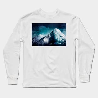 Mountains background Landscape Paint Long Sleeve T-Shirt